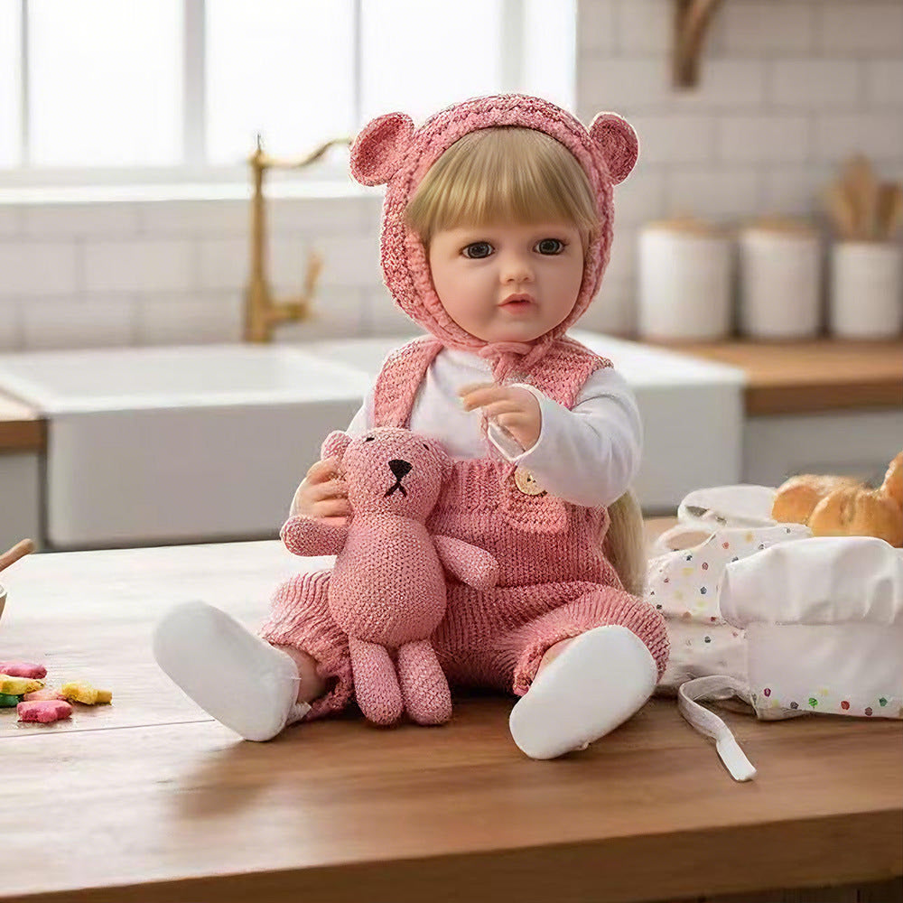 Muñeca bebé de simulación de 22 pulgadas, de cuerpo completo de plástico, que ríe y llora, con diálogos en ruso, inglés y español