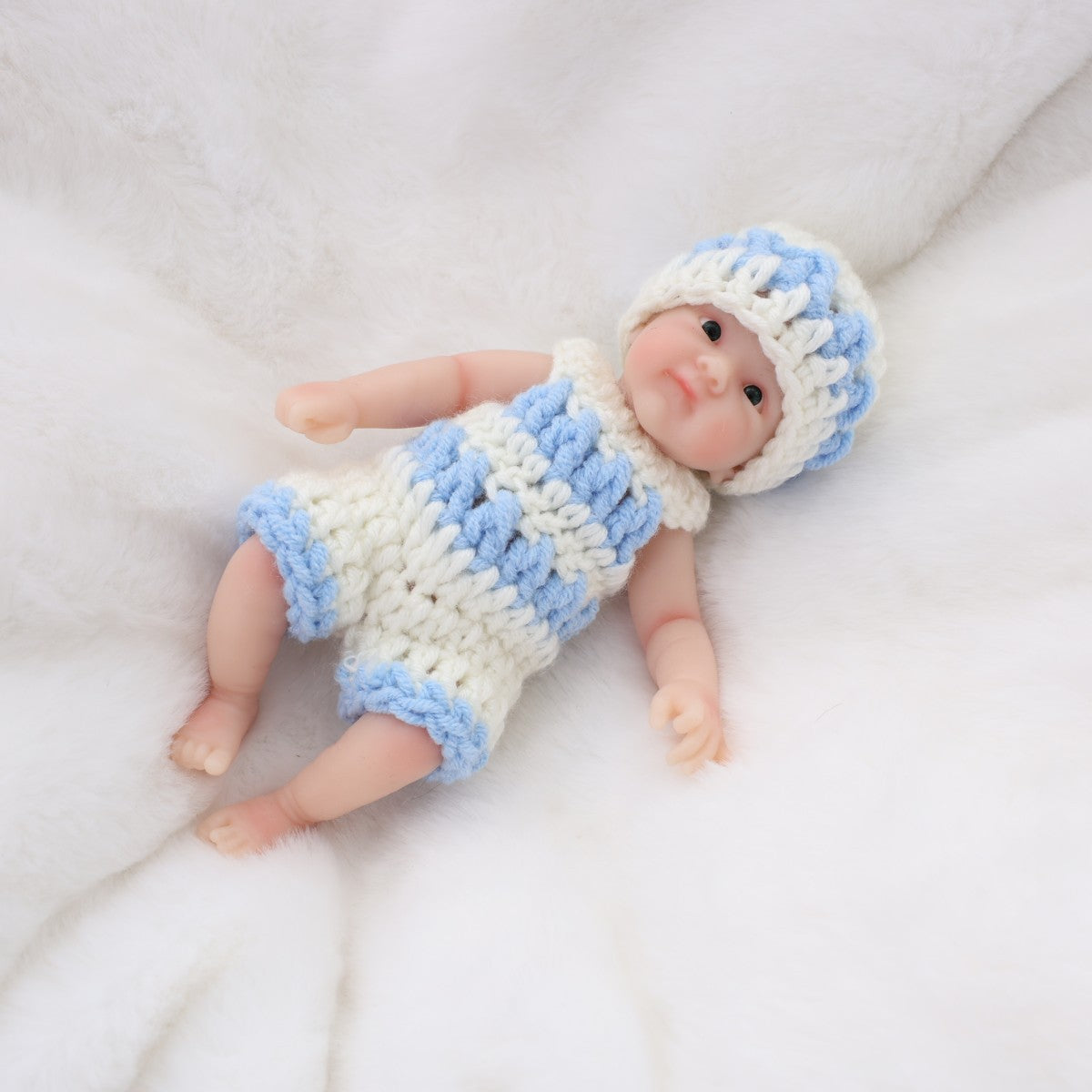 Muñeca bebé reborn de silicona sólida de 6 pulgadas, juguete infantil elástico de tacto real para regalo