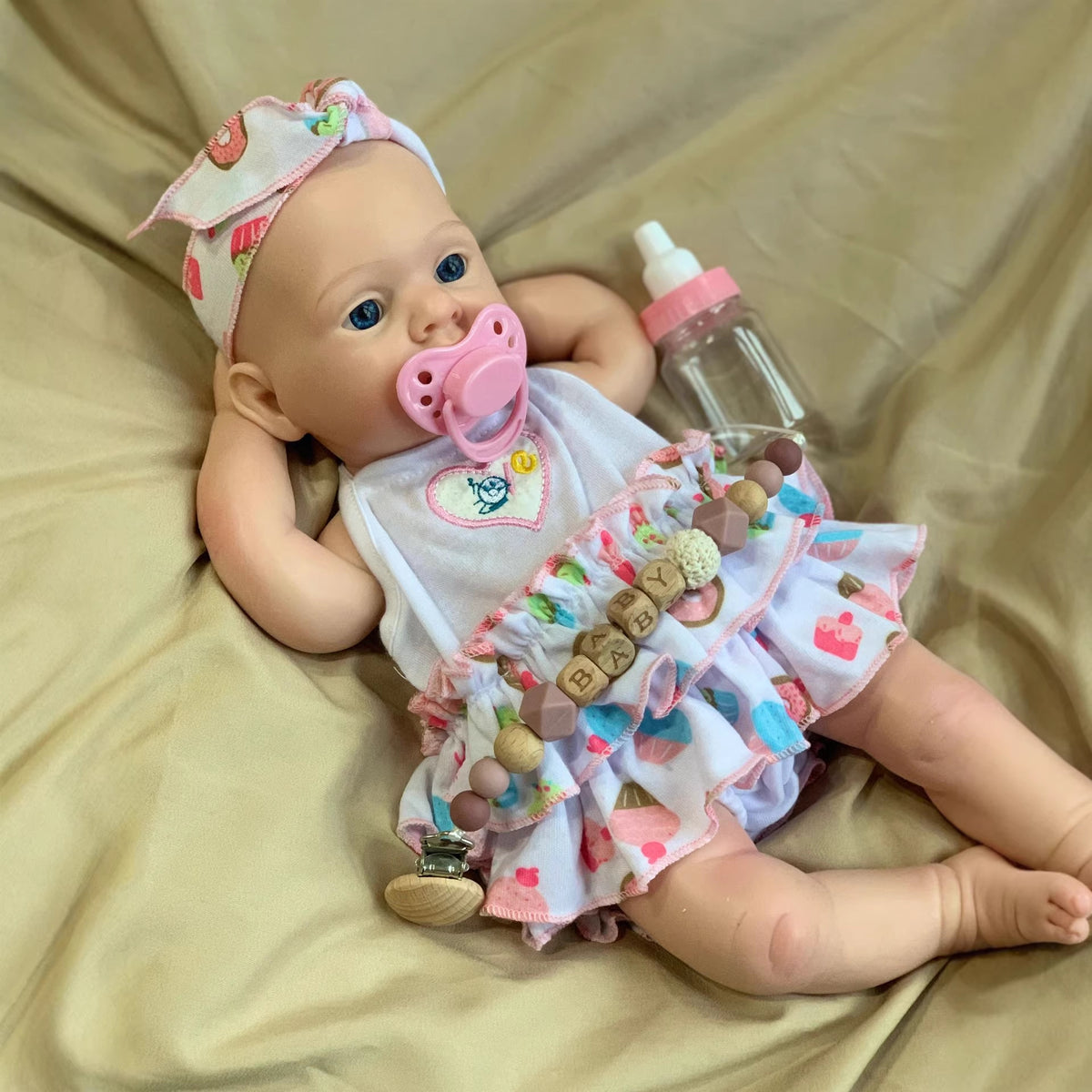 Muñeca Reborn artesanal de 16 pulgadas con cuerpo de silicona sólida, piel 3D realista, juguete de regalo para niñas
