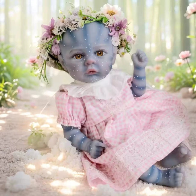 Muñeca estilo avatar elfo de 12 pulgadas con cuerpo completo de vinilo, ojos ámbar y vestido de cuadros con ribete de encaje, regalo sorpresa premium para fiestas de cumpleaños y celebraciones festivas estacionales