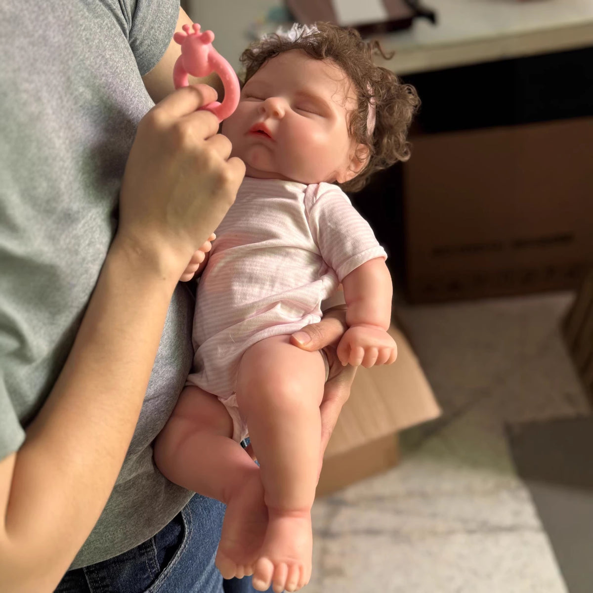 Muñeca Reborn de silicona sólida, lavable y flexible, de 18 pulgadas, kit completo con ropa, regalo premium para coleccionistas de muñecas