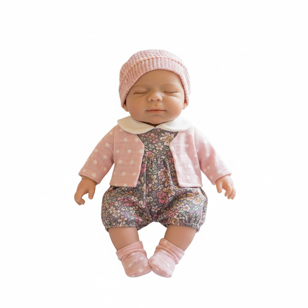 Muñeca Reborn de silicona sólida de 12 pulgadas, juguete de simulación de muñeca pascale con pequeño punto circular blanco