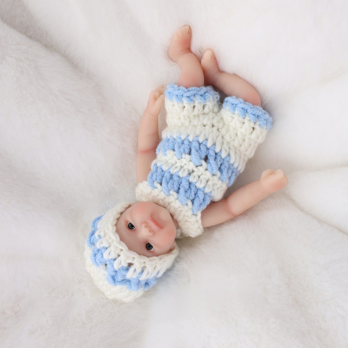 Muñeca bebé reborn de silicona sólida de 6 pulgadas, juguete infantil elástico de tacto real para regalo