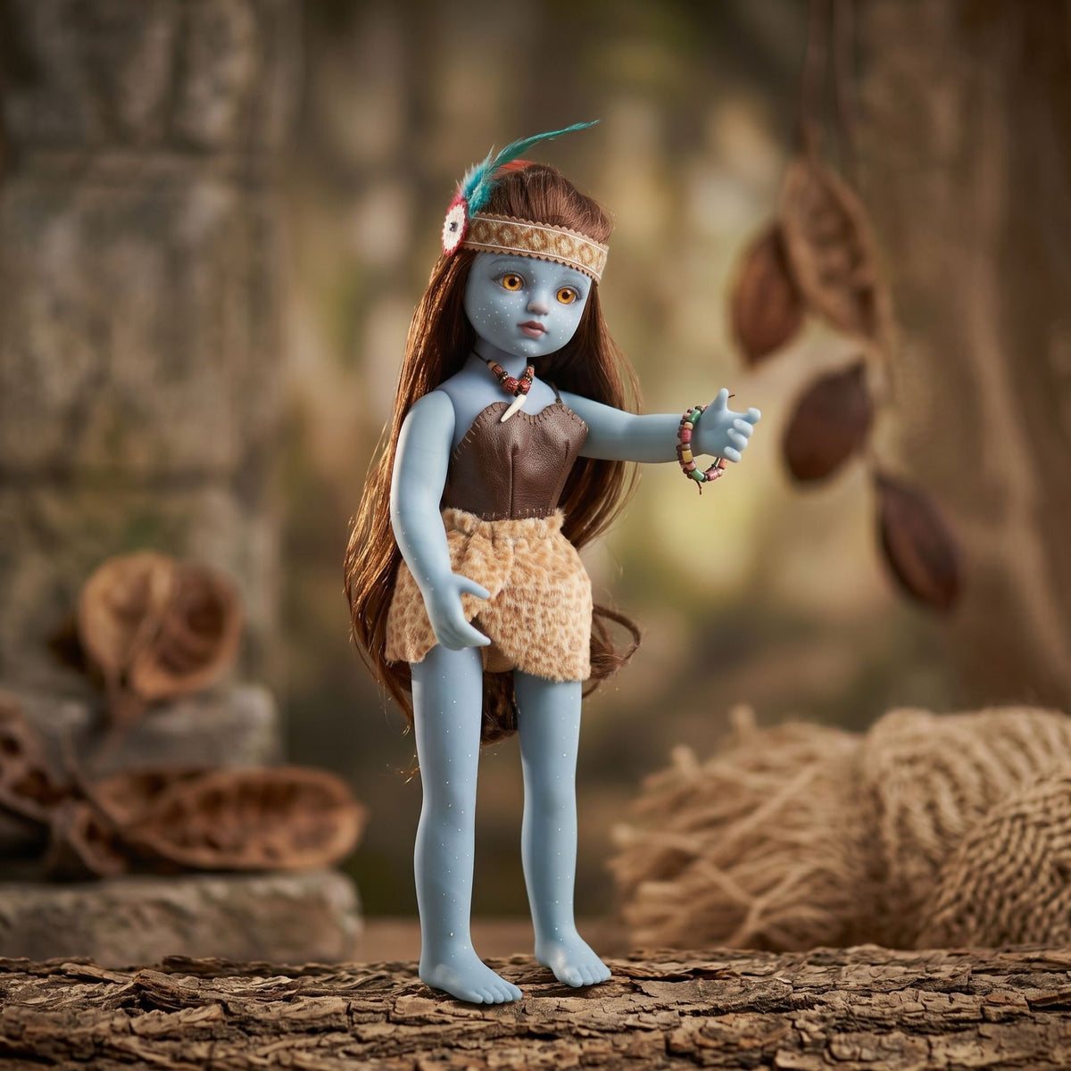 Muñeca Avatar coleccionable de 18 pulgadas con cuerpo de vinilo, atuendo tribal, decoración de estante y regalo de colección para festividades
