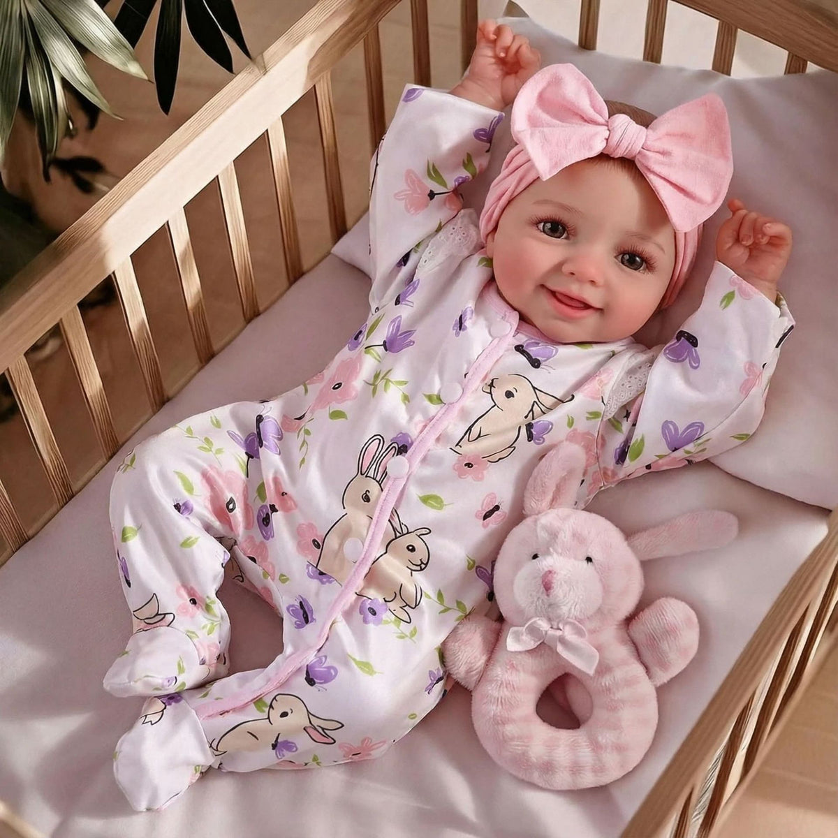 Muñeca reborn de vinilo completo de 7 pulgadas con mono estampado