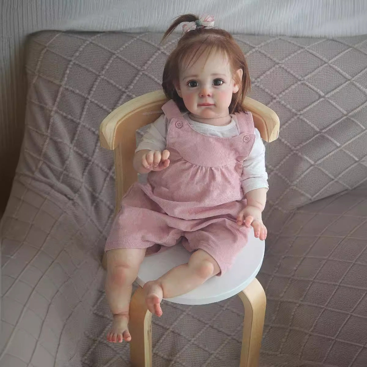 Muñeca bebé Reborn de 24 pulgadas, niña pequeña, hecha a mano con cuerpo de tela, muñeca realista, regalo para recién nacido