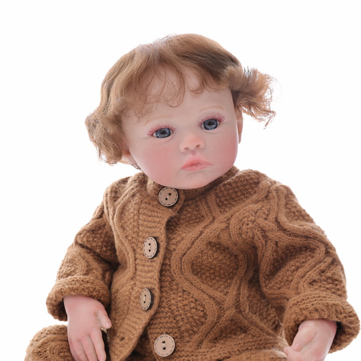 Muñeco bebé de simulación Reborn de 45 cm con trasplante de cabello
