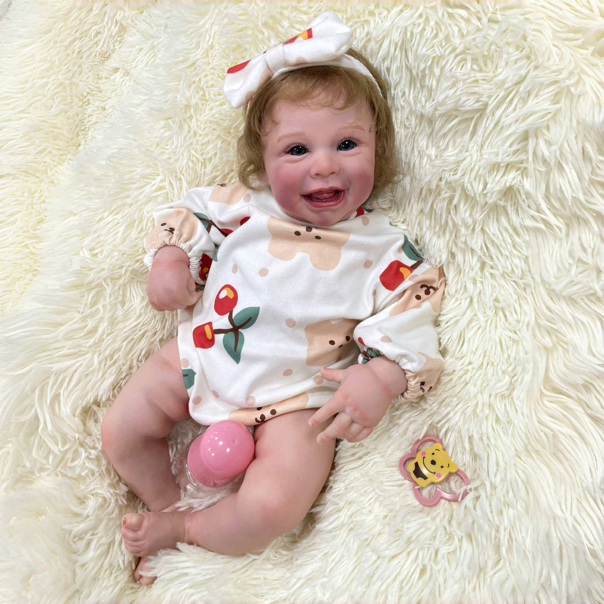 Muñeca Reborn hecha a mano de 22 pulgadas, realista, con cuerpo de tela, juguete para niñas pequeñas