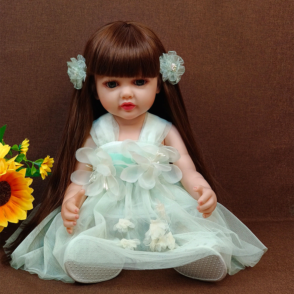Muñeca Reborn de 22 pulgadas con cuerpo completo de vinilo y sensor de sonido, juguete de compañía interactivo, regalo perfecto para niños y coleccionistas adultos en días especiales