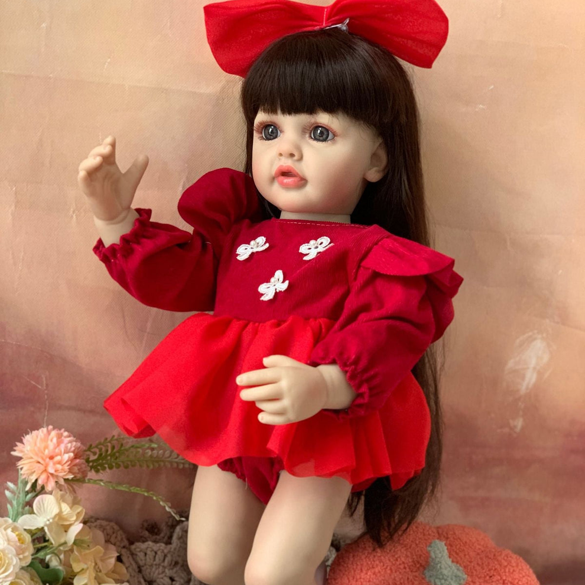 Muñeca Reborn de 22 pulgadas con cuerpo completo de vinilo y sensor de sonido, juguete interactivo para niños y adultos, opción de regalo para cumpleaños y festividades