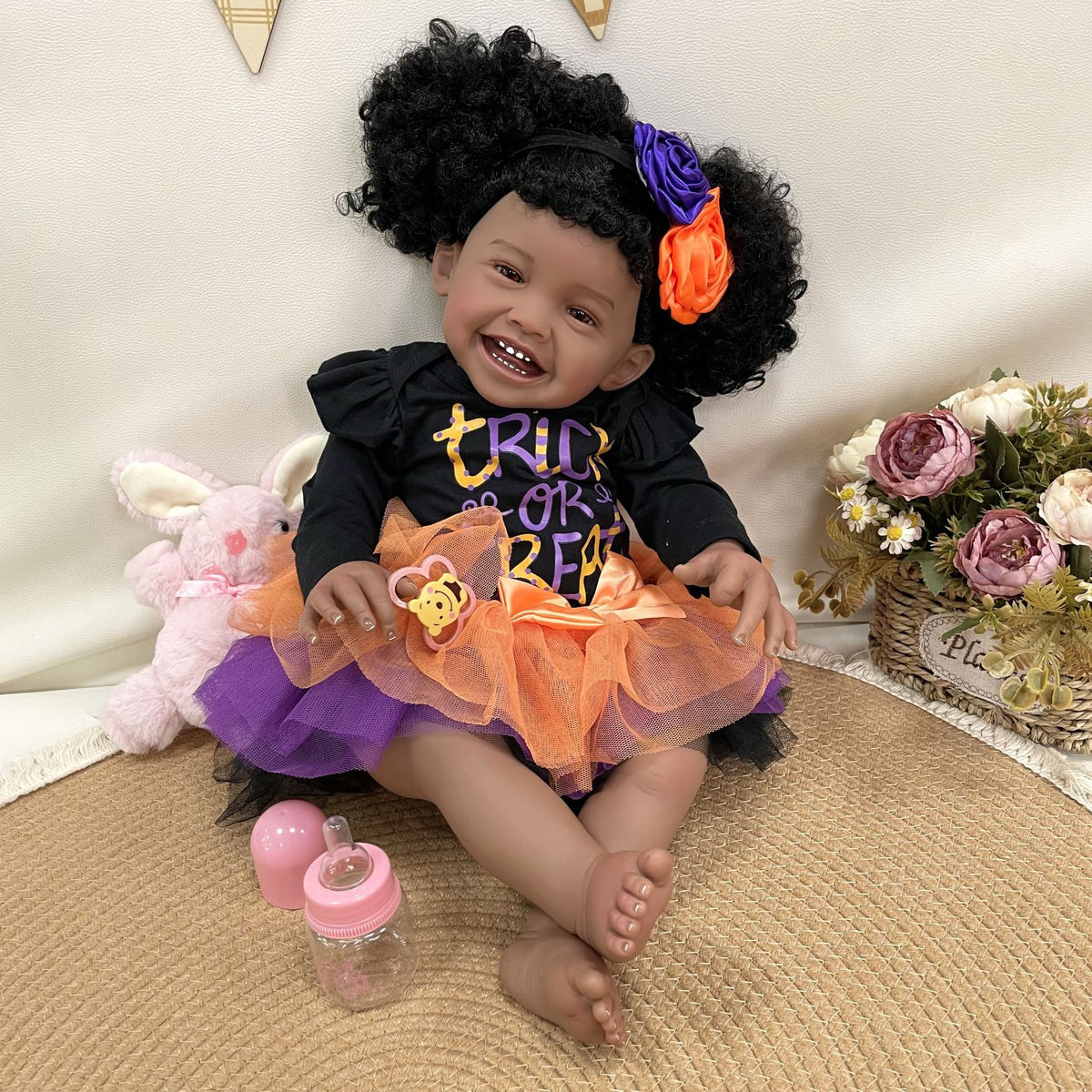 Muñeca Reborn hecha a mano de 23 pulgadas, realista, con cuerpo de tela, piel 3D, juguete para recién nacidos, regalo para niñas y coleccionistas de muñecas