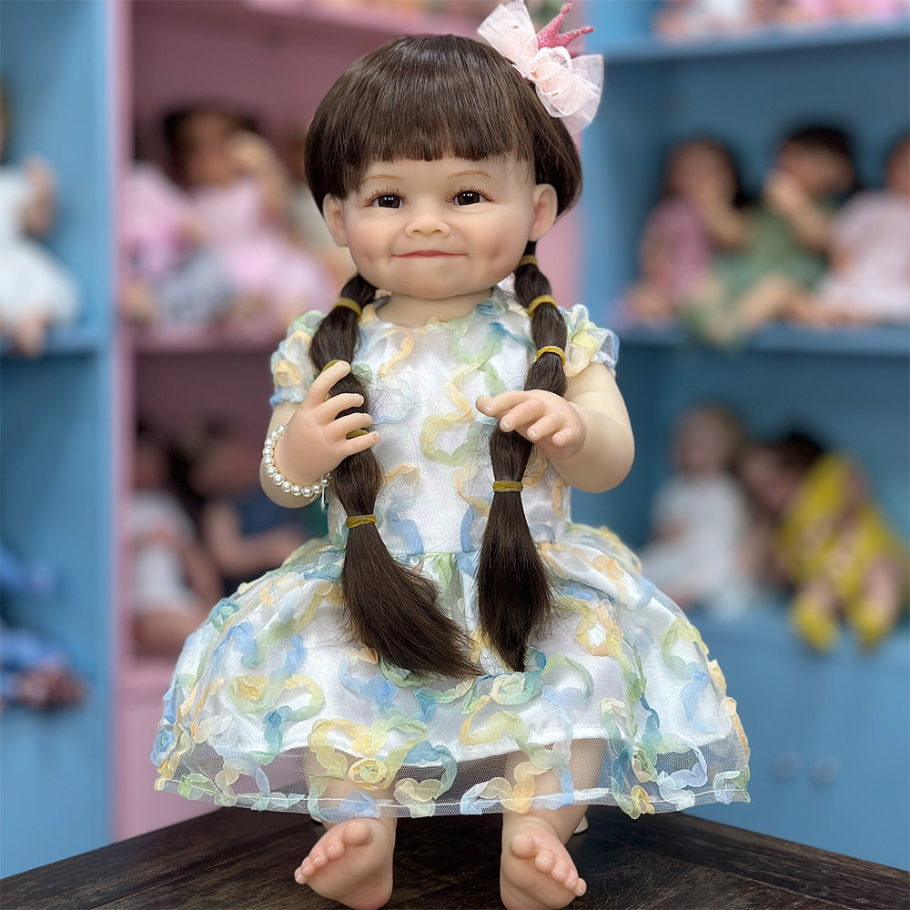 Muñeca Reborn de vinilo completo de 22 pulgadas, regalo conmovedor para cumpleaños y festividades