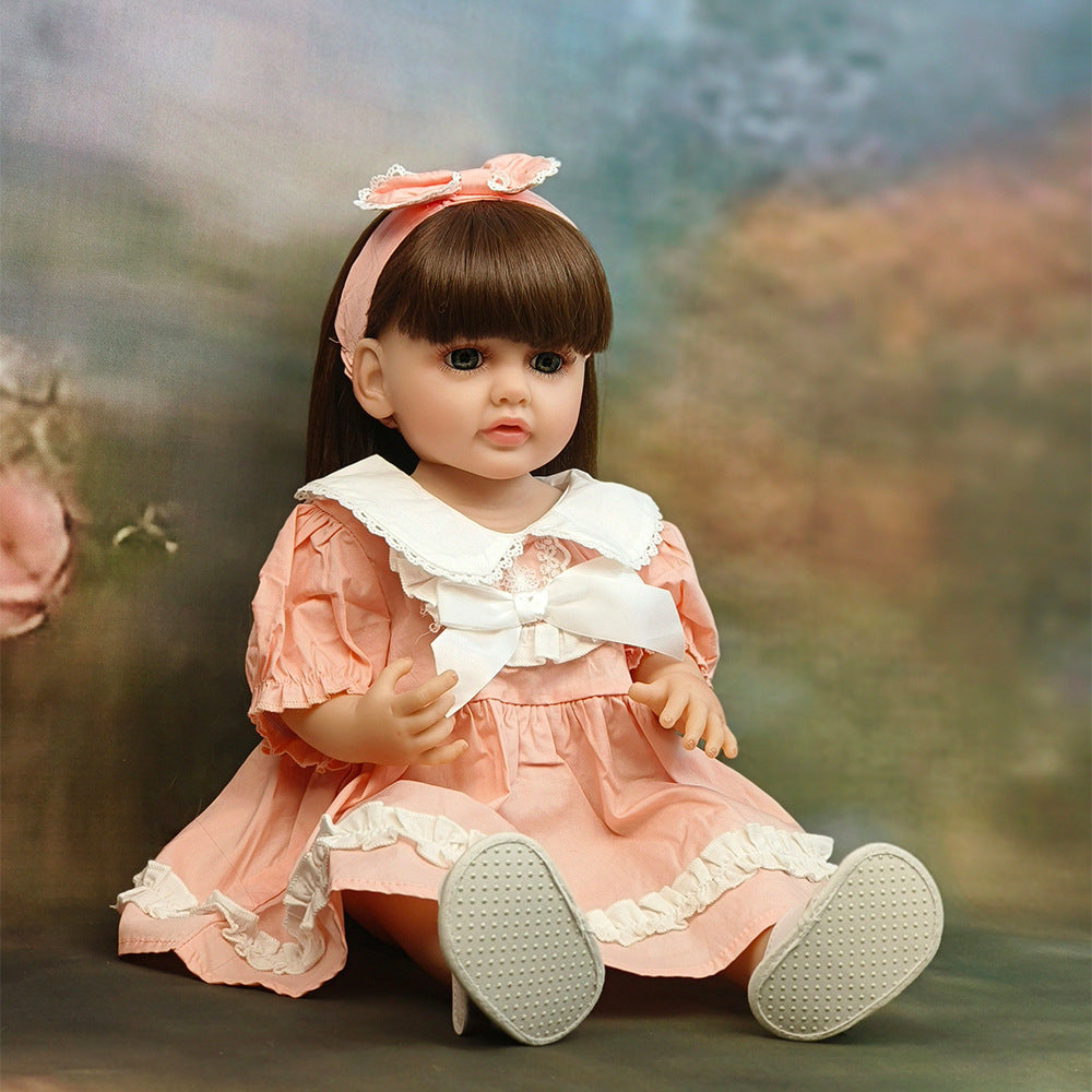 Muñeca Reborn de 22 pulgadas con cuerpo completo de vinilo y sensor de sonido, juguete de compañía interactivo, regalo perfecto para niños y coleccionistas adultos en días especiales