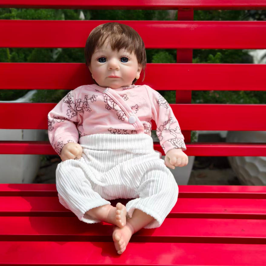 Muñeca realista de 18 pulgadas/45 cm, ya pintada, bebé recién nacido reborn, pintada a mano con tono de piel 3D de alta calidad Genesis
