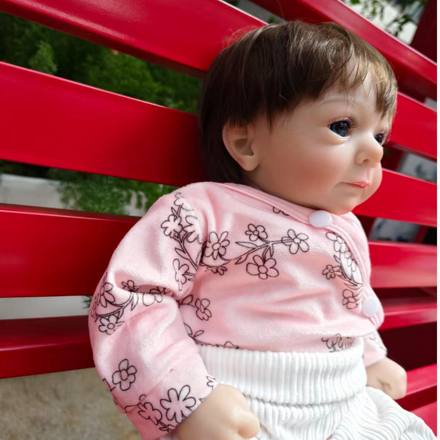 Muñeca realista de 18 pulgadas/45 cm, ya pintada, bebé recién nacido reborn, pintada a mano con tono de piel 3D de alta calidad Genesis