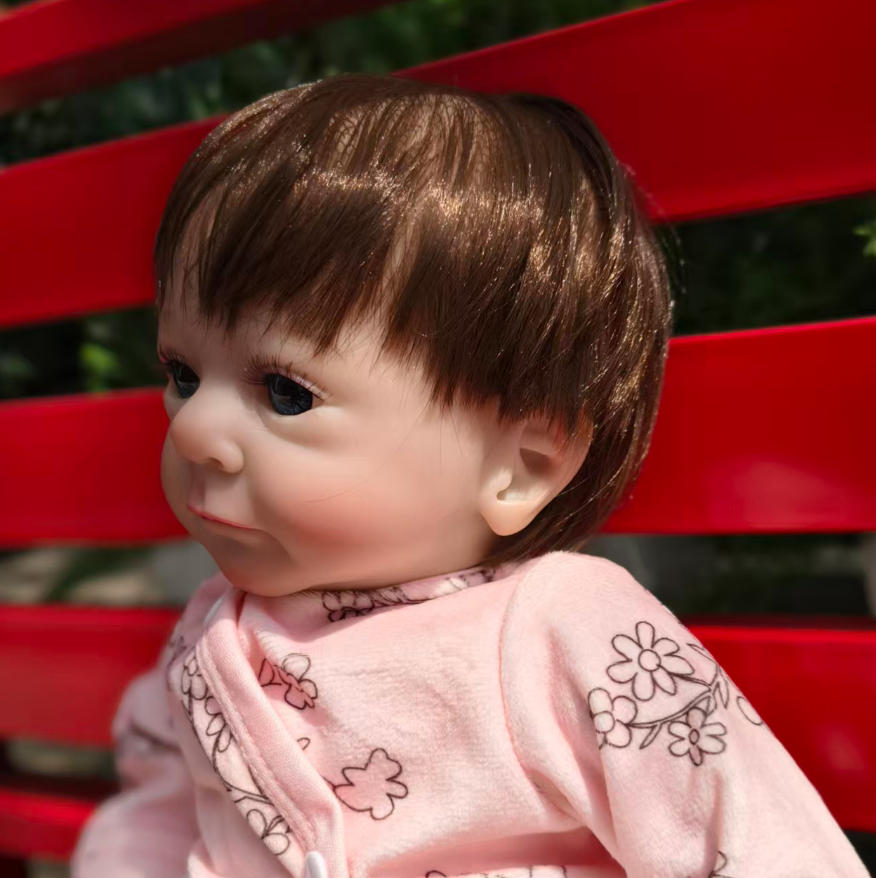 Muñeca realista de 18 pulgadas/45 cm, ya pintada, bebé recién nacido reborn, pintada a mano con tono de piel 3D de alta calidad Genesis