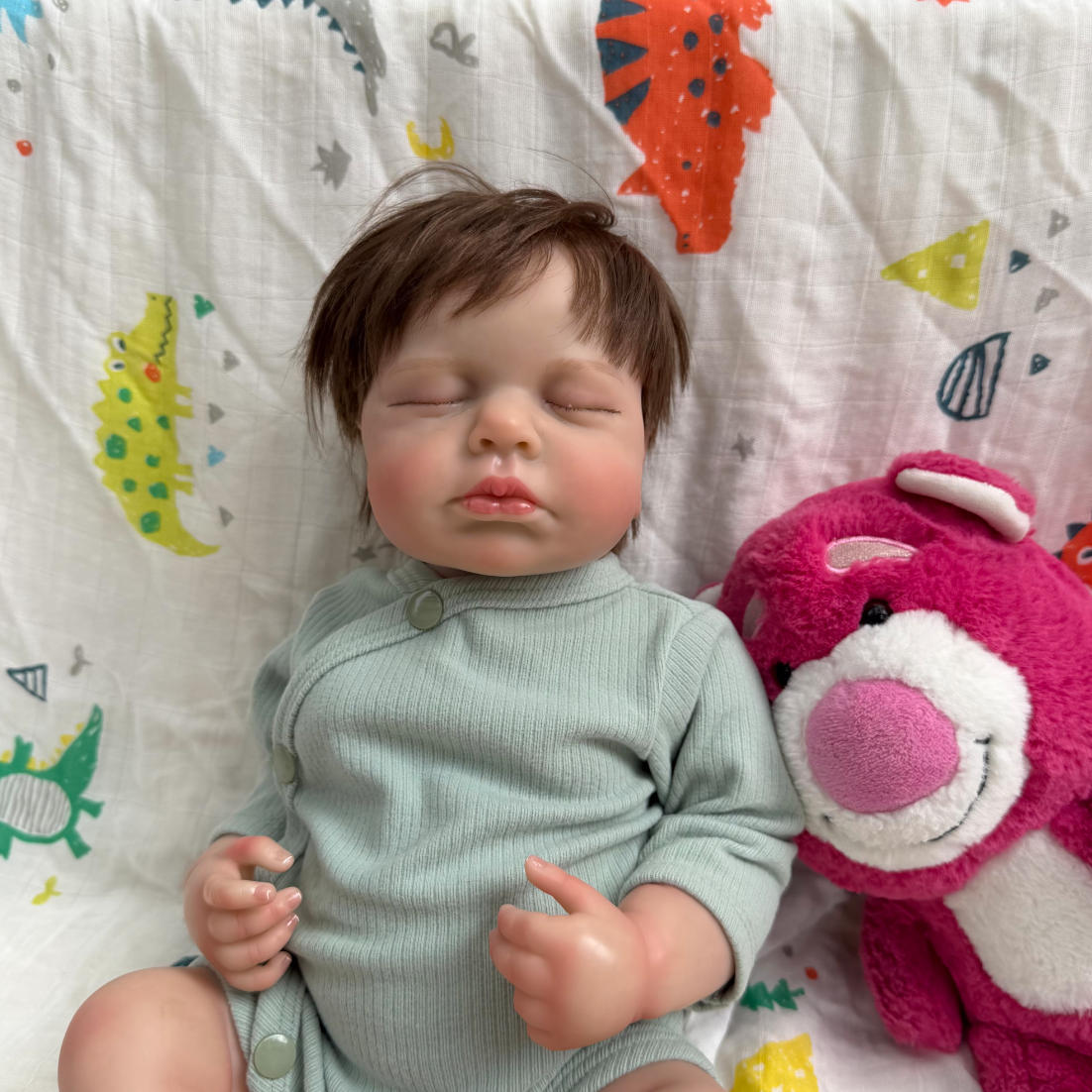 Muñeco Reborn Juan de 18 pulgadas/45 cm - Bebé de vinilo de cuerpo completo de 45 cm, resistente al agua, con cabello injertado