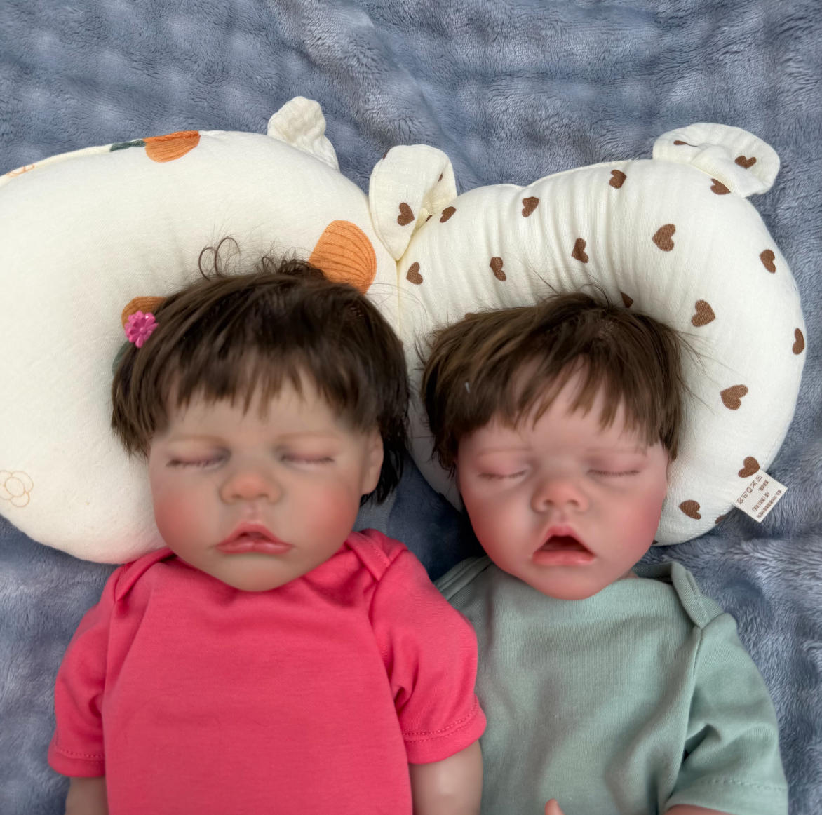 Muñecos gemelos Reborn de 18 pulgadas (45 cm) - Set de bebés durmientes de vinilo de cuerpo completo resistentes al agua