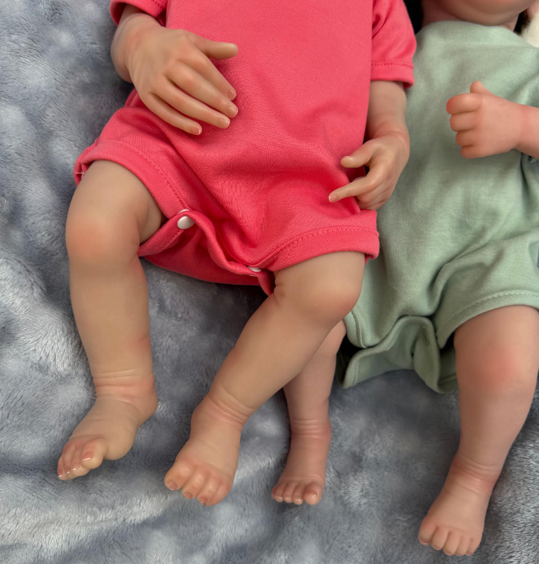 Muñecos gemelos Reborn de 18 pulgadas (45 cm) - Set de bebés durmientes de vinilo de cuerpo completo resistentes al agua
