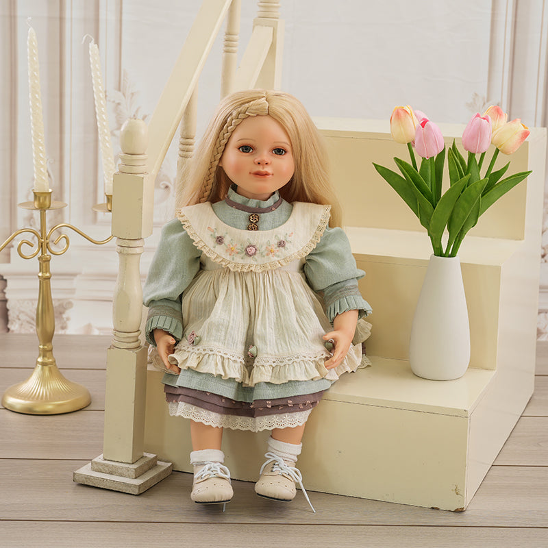 22-inch/55cm Hand-painted Ceramic Pastoral Doll Toy Porcelain Collectible Girl Dolls - Reborn Doll Australia