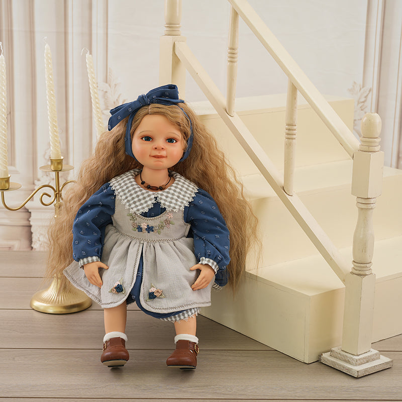 Hand-painted Porcelain Pastoral Doll Toy 22 Inch/55cm For Children Birthday Gifts - Reborn Doll Australia