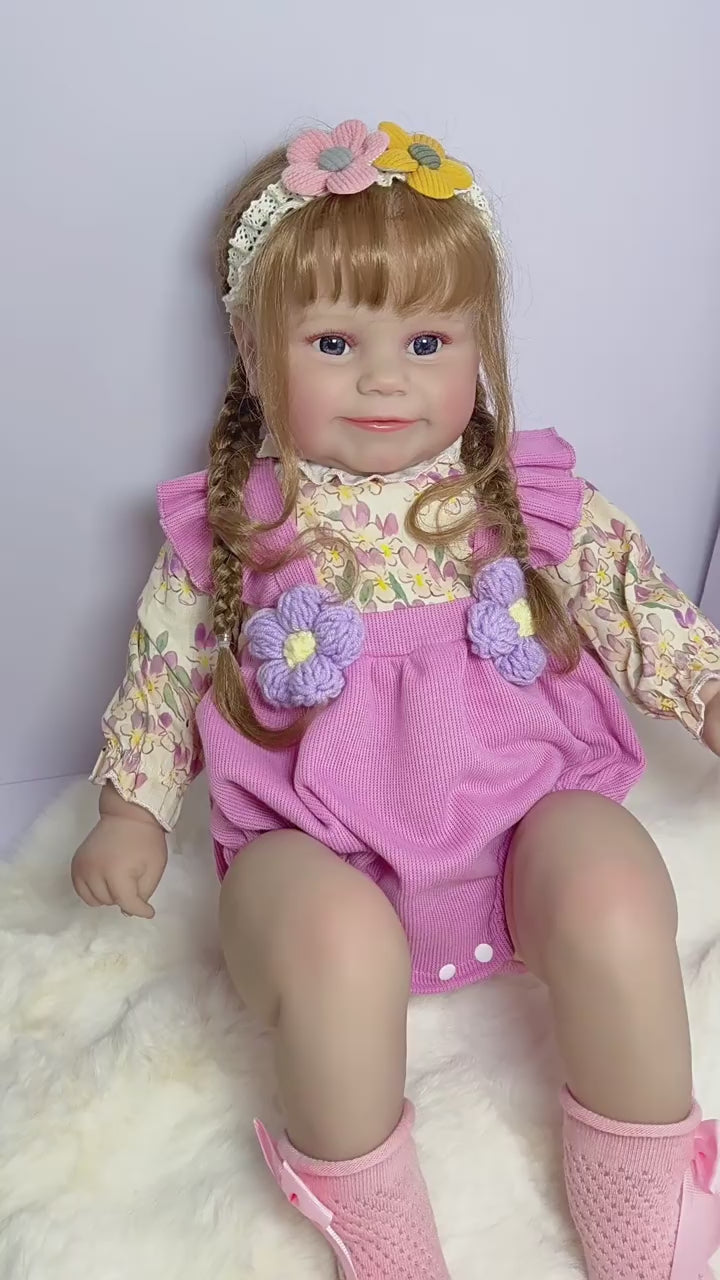 Muñeca de 24 pulgadas con cuerpo de tela, opción de regalo ideal para celebrar cumpleaños y festividades.