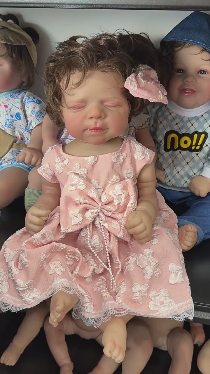 Muñeca realista de 18 pulgadas estilo Reborn, cuerpo completo de vinilo, extremidades flexibles, excelente regalo para celebraciones festivas y cumpleaños