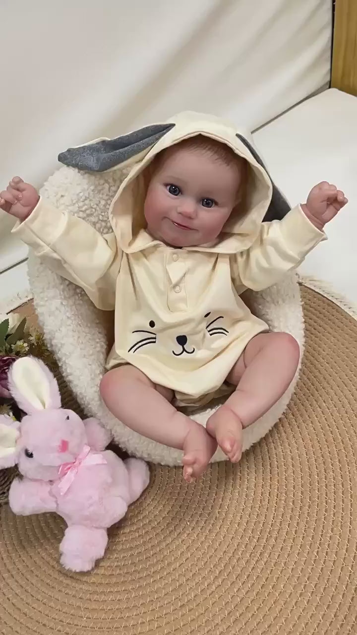 Muñeca bebé Reborn realista de 19 pulgadas hecha a mano con cuerpo de tela, piel 3D realista, juguete para niñas pequeñas