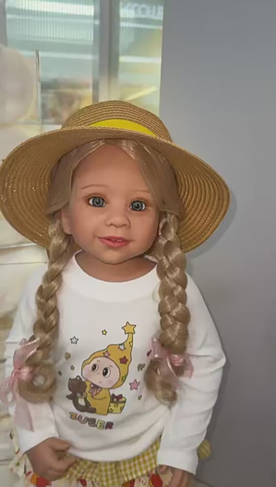 Muñeca de niña de 80 cm para 2-3 años, muñeca articulada BJD realista y de alta fidelidad