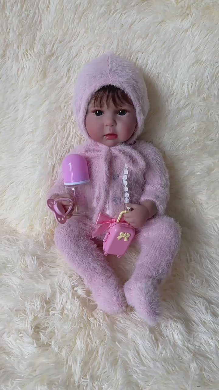 Muñeca bebé realista de vinilo de cuerpo completo de 20 pulgadas, aspecto dulce y delicado, gran recuerdo para niños y coleccionistas de muñecas adultos