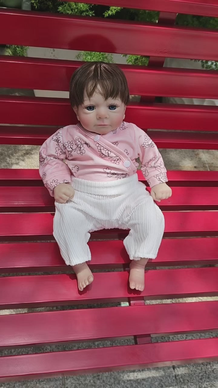 Muñeca realista de 18 pulgadas/45 cm, ya pintada, bebé recién nacido reborn, pintada a mano con tono de piel 3D de alta calidad Genesis