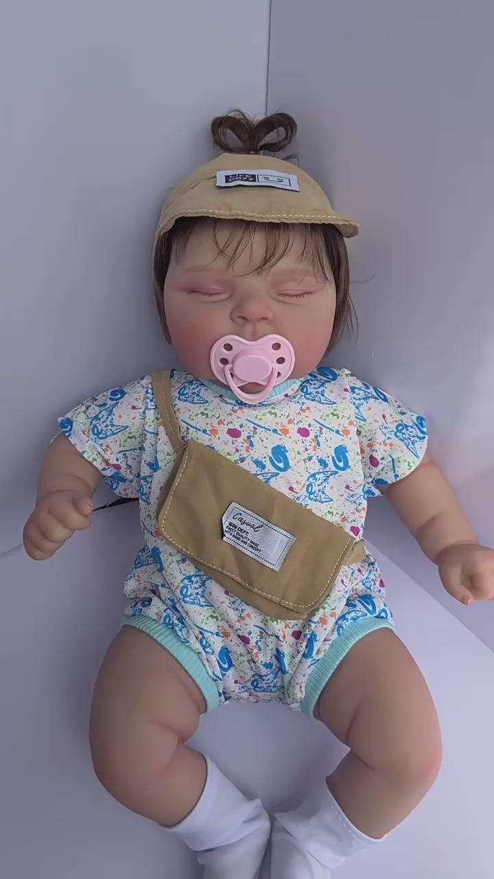 Muñeca estilo reborn de 18 pulgadas con cuerpo de tela, recuerdo versátil para niños y coleccionistas adultos