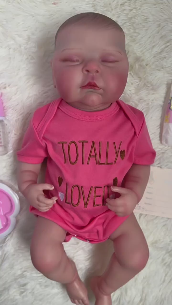 Muñeca realista de vinilo de 20 pulgadas, detalles delicados como los de un bebé, recuerdo ideal para niños y coleccionistas de muñecas adultos