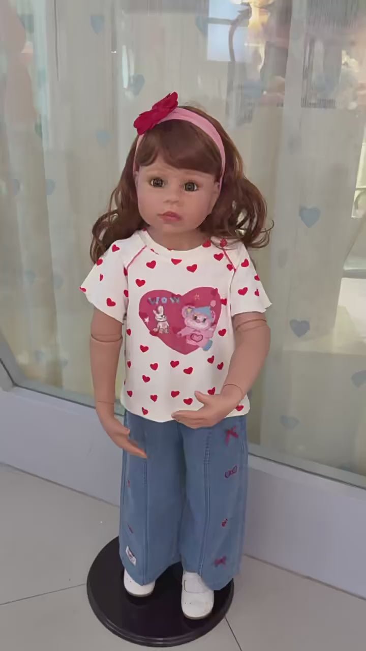 Muñeca para niña de 4-6 años de 100 cm, muñeca de alta simulación, muñeca articulada BJD