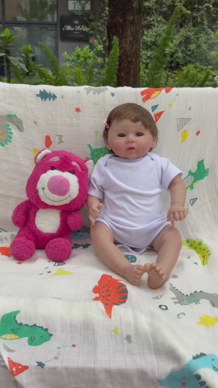 Muñecas Reborn de 20 pulgadas con cuerpo de tela, tacto suave, cabello implantado, muñecas de bebé recién nacido, juguetes para niñas, muñecas Reborn