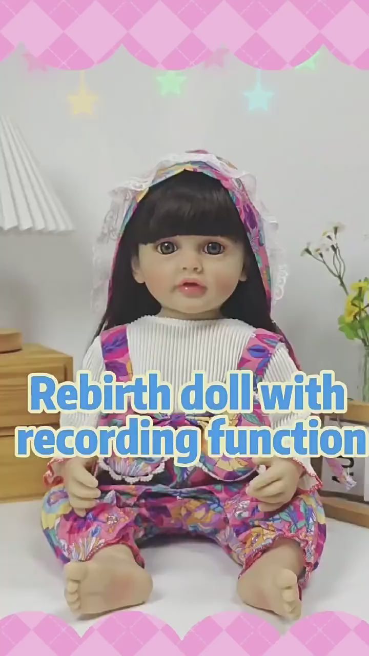 Muñeca Reborn de 22 pulgadas con sensor de sonido, disponible en versiones de cuerpo completo de vinilo y de tela, una compañera de juego ideal para niños y coleccionistas adultos en ocasiones especiales.
