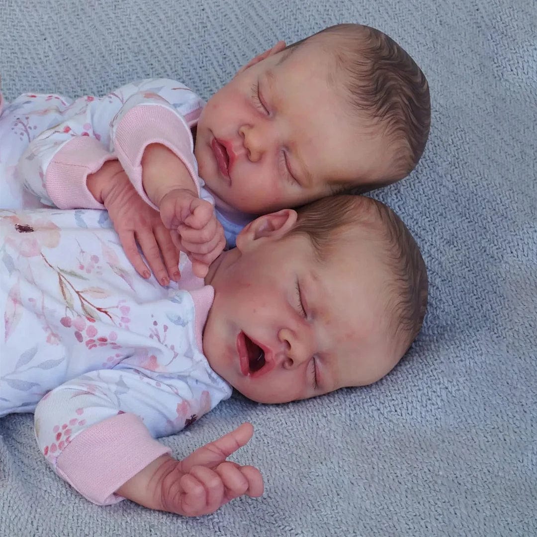 18-Inch/45cm Reborn Twin Dolls - Full Body Vinyl Boy & Girl Bathable Set - Reborn Doll Australia