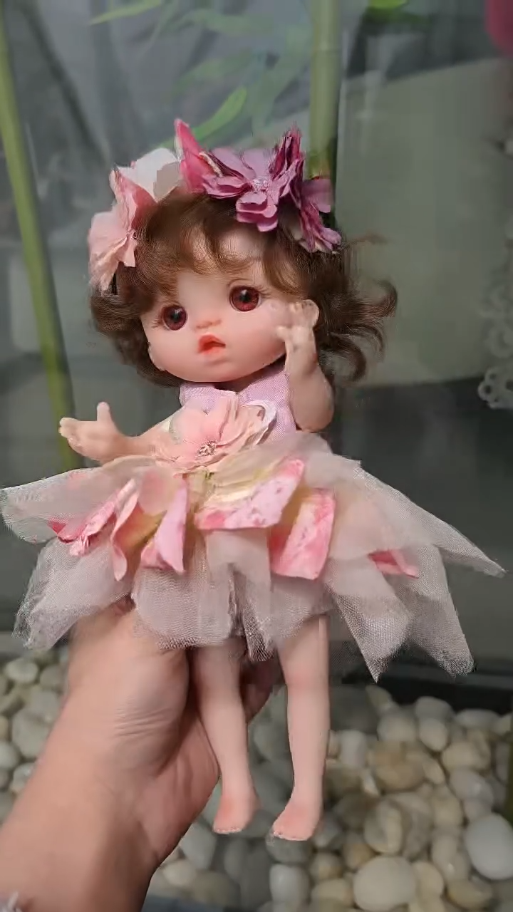 Muñeca bebé reborn de pie de 10 pulgadas – Princesa hada del bosque realista con vestido de pétalos florales