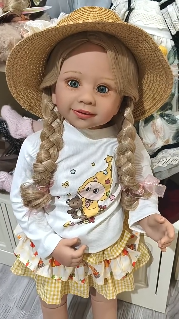 Muñeca de niña de 80 cm para 2-3 años, muñeca articulada BJD realista y de alta fidelidad